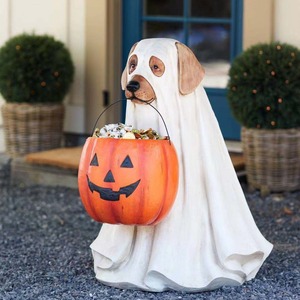 Bol à bonbons Citrouille Halloween, Figurine en résine Chien <span class=keywords><strong>Fantôme</strong></span> Chat, Décoration pour Fête de la Toussaint, Balcon et Maison - Product Image 2