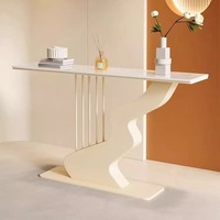 Table console moderne en métal, style crème, luxe léger, créative, pour salon, mobilier de maison, entrée, couloir, motif artistique, Woerfu