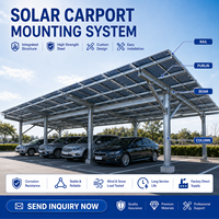 Structure de stationnement solaire en aluminium pour voitures, abri solaire commercial, service d'installation EPC, fourniture directe usine
