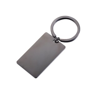 금속 개인 맞춤형 심플한 기하학적 직사각형 열쇠고리 액세서리 광택 태그 펜던트 - Product Image 4