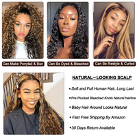 13x4 perruques de cheveux vierges de densité 180% avec couleur perruque humaine HD accentuée 28 pouces pour femmes noires