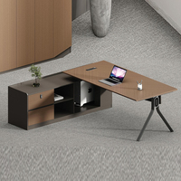 Bureau de direction moderne en forme de L, table de bureau moderne pour directeur ou responsable, mesa de oficina