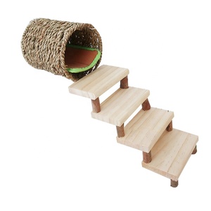 Accessoires de cage pour animaux de compagnie Hamsters Gerbilles <span class=keywords><strong>Rat</strong></span> Petits animaux Escalade Jouets à mâcher Hamster Échelle en bois Pont <span class=keywords><strong>Hamac</strong></span> Facile à installer - Product Image 1