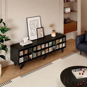 Vintage Style Solid Wood Tv <b>Cabinet</b> French Floor Standing <b>Storage</b> Living Room Sofa Entryway Decorative <b>Cabinet</b> - Product Image 4