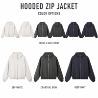 Sweat à capuche décontracté en mélange de coton avec double fermeture éclair, coupe ample, épaules tombantes, manches longues, style streetwear pour l'automne, vente en gros pour jeunes
