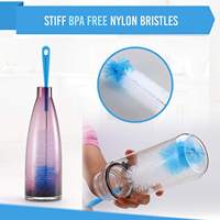 5 pièces Turbo microfibre bouteille brosse nettoyant ensemble biberons bouteilles d'eau pailles gobelets longues brosses de nettoyage
