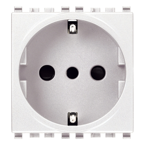 เต้ารับไฟฟ้าสีขาว 2P+T 16A P30 พร้อมขากราวด์สำหรับใช้กับเต้ารับไฟฟ้า - Product Image 1