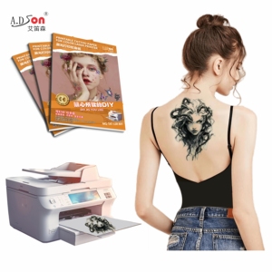 Giấy dán hình tạm thời in được bằng máy in laser và máy in phun, không thấm nước, tự làm, giấy dán hình trống A4, 10 bộ/túi opp - Product Image 1