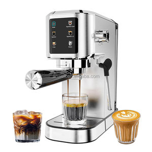 Cafetera Espresso y Capuchino Semiautomática Comercial Anwell Italiana de 20 Bares con Pantalla Táctil Digital para Cafetería/Negocio - Product Image 1