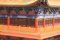 Magnifiques Plaques de Plafond en Métal Aluminium Ignifuges à Motifs Anciens Chinois, Scène de Temple Colorée, Forme Irrégulière