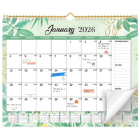 Calendrier mural en spirale PP personnalisé en usine, 2027, 18 mois, grand calendrier de bureau, 14,5 x 11,8 pouces, mensuel, maison, bureau