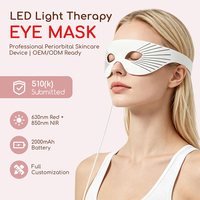 Masque LED de luminothérapie rouge pour les cernes et anti-âge, réducteur de rides, utilisation à domicile, beauté des yeux portable