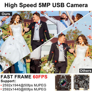 ELP全球快门5MP无失真镜头84度高速60fps OX05B1S用于运动运动检测的通用串行总线摄像头模块UVC - Product Image 5