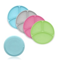 100% plaques d'aspiration divisées incassables en silicone antidérapantes pour lave-vaisselle au micro-ondes sans BPA de qualité alimentaire pour tout-petits bébés enfants