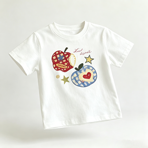 T-shirts assortis pour la famille, imprimé à carreaux pomme, pour maman, <span class=keywords><strong>papa</strong></span> <span class=keywords><strong>et</strong></span> enfant, doux pour la peau <span class=keywords><strong>et</strong></span> respirant, sans sensation de surchauffe au printemps <span class=keywords><strong>et</strong></span> en été - Product Image 5