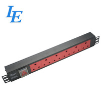 Unité de distribution d'alimentation (PDU) pour rack de serveur réseau 19 pouces en alliage d'aluminium blanc/noir 250 VCA 16 A avec interrupteur – Afrique du Sud