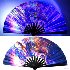 13 inch Pop Clack gấp người hâm mộ tùy chỉnh UV in lớn tre tay Fan Rave gấp có thể gập lại fan hâm mộ - Product Image 6