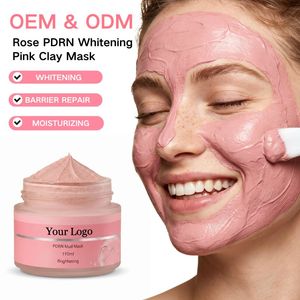 Mascarilla Facial Vegana, Cruelty-Free, con Extractos de Plantas, Iluminadora, Control de Sebo, <span class=keywords><strong>Exfoliante</strong></span>, con PDRN de Rosa, Blanqueadora, de Arcilla Rosa - Product Image 1