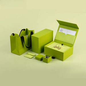 Magnetic Closure Jewelry Set <b>Box</b> Paper Microfiber Case with Cloth <b>Gift</b> Bag Custom Logo <b>for</b> <b>Ring</b> Pendant Premium Packaging - Product Image 1