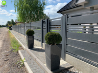 Clôture de jardin en alliage d'aluminium, treillis métallique revêtu, portails semi-privés pour extérieur, écologiques et résistants aux intempéries