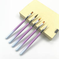 Ensemble de pinceaux en gel de nylon flexible de qualité supérieure, manche mat dégradé personnalisable, outils de manucure à pointe fine multi-spécifications