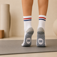 Chaussettes de yoga Pilates antidérapantes en coton respirant, personnalisables, pour fitness, entraînement, studio, danse, ballet, yoga, pour femmes