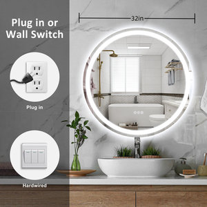 Hiện đại Vòng <span class=keywords><strong>LED</strong></span> Gương treo tường BT Loa cảm ứng chuyển đổi màn hình thông minh Gương <span class=keywords><strong>LED</strong></span> ánh sáng phòng tắm gương với ánh sáng - Product Image 4