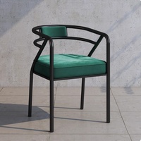 Chaise de salle à manger en métal de style nordique avec dossier et accoudoirs, mobile, pour la maison, le bureau, les restaurants et les cafés