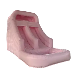 Commercial White PVC 20F Inflatable Water Double Slide Inflatable Bouncy Slide For Kids