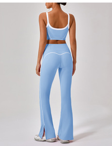 Pantalones de yoga acampanados de cintura alta para mujer, mallas de entrenamiento de levantamiento de botín con sensación <span class=keywords><strong>desnuda</strong></span> con abertura lateral, pantalones de baile y fitness al aire libre - Product Image 2