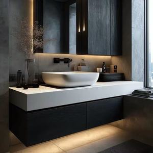 2025 OEM Juerte Moderno Conjunto de Muebles de Baño de Madera Maciza con Espejo, Lavabo, Grifo y Gabinete con Desagüe de Cobre - Muebles de Dormitorio de Gran Venta - Product Image 1