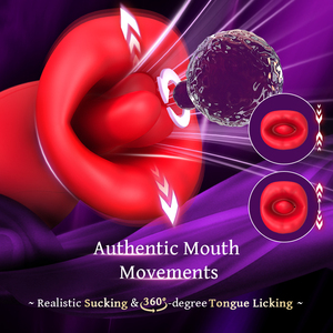 Vibratore per la stimolazione della lingua, succhiatore per capezzoli e clitoride, per penetrazione e masturbazione, giocattolo sessuale portatile per esterni, prodotto sessuale per adulti. - Product Image 2