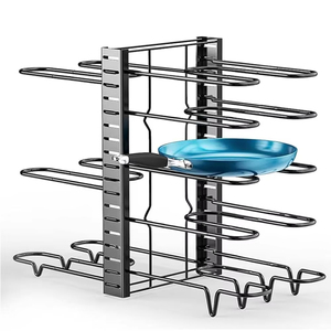 Étagère de <span class=keywords><strong>rangement</strong></span> pour casseroles et poêles à 8 niveaux, méthodes de bricolage, étagère de <span class=keywords><strong>rangement</strong></span> réglable pour armoire, garde-manger, casseroles, couvercles, organisation de la cuisine - Product Image 6