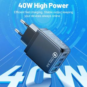 40W 4-Port Wall Charger 2USB + 2Type-C QC3.0/PD2.0 Fast Charging Adapter Magnetic Design Compatible - Product Image 4