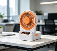 Ventilateur de camping extérieur ABS avec lumière LED, télécommande + commande par bouton, vitesse variable, portable et rechargeable, idéal