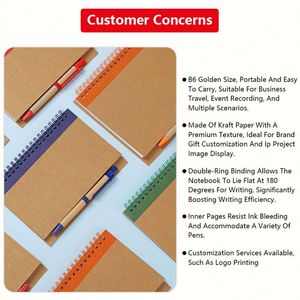 Customized Printed <b>A5</b> B6 Note Book Lined Grid Spiral Memo <b>Notepad</b> Pocket Diary with Pen - Product Image 6