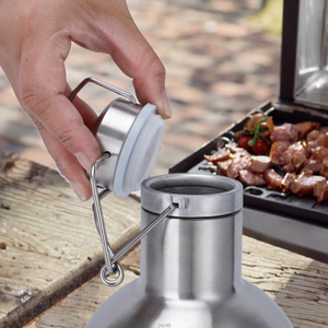 Frasco de vacío de cerveza de acero inoxidable de 1L/2L con logotipo personalizado para fiestas botella de acero inoxidable para llevar térmica fría - Product Image 5