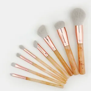 New Design Luxury Women Beauty Tools Makeup Brushes Factory Custom Marble Handle Make Up Brushes