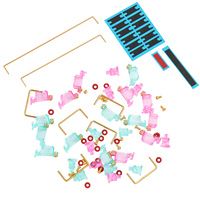 DUROCK Stabilisateur de clavier à vis V2 Miami Vice Teal Pink Mix pour montage sur PCB 2U 6.25u 7U 3U Barre d'espace Stabilisateurs RVB rétroéclairés programmables filaires