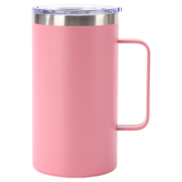 Mug de voyage isotherme classique en acier inoxydable 20oz/600ml, forme cylindrique, mugs et tasses personnalisés en gros