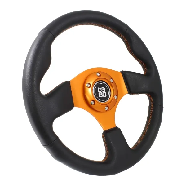 Customized Car Modified Multicolor PVC Leather / Aluminum Steering Wheel 13" For Wholesale