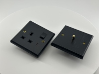 Interruptor y Enchufe de Madera de Nogal Estándar del Reino Unido de 86 mm, 1 Vía, para Uso Doméstico y Hotelero, Precio de Fábrica