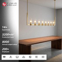 Lustre suspendu rectangulaire moderne de luxe personnalisé, réglable en hauteur, en cuivre et verre, pour la maison et le bureau