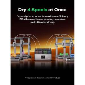 Boîte de séchage de filament en plastique Creality SpacePi X4, 4 bobines, double chambre, chauffage 85°C, accessoire pour imprimante 3D - Product Image 3