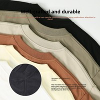 Kaos Pria 260g Ukuran Eropa Oversize Drop-shoulder Katun Murni Lengan Pendek Polos Streetwear; Merek Trendi Lintas Batas