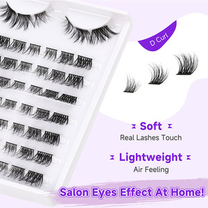 Cils en grappe de marque privée en gros Kit de cils en grappe populaires Wispy Soft DIY Cluster Lashes - Product Image 4