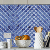 Carrelage mural en vinyle 3d, cristal bleu lac moderne, imperméable et auto-adhésif