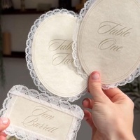 Cartes d'invitation de mariage personnalisées avec bordure en dentelle, cartes de vœux vintage en carton gaufré pour événements nuptiaux