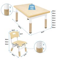Ensemble table et chaise pour tout-petits à hauteur réglable bureau d'étude graffiti facile à essuyer avec 4 chaises en plastique pour l'école et la garderie