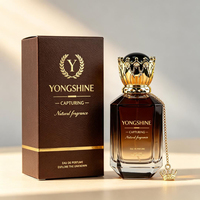 Flacon de parfum vide de luxe vintage à facettes 50ml 100ml en verre ambré brun avec pulvérisateur à sertir 15mm, emballage personnalisé avec logo de luxe